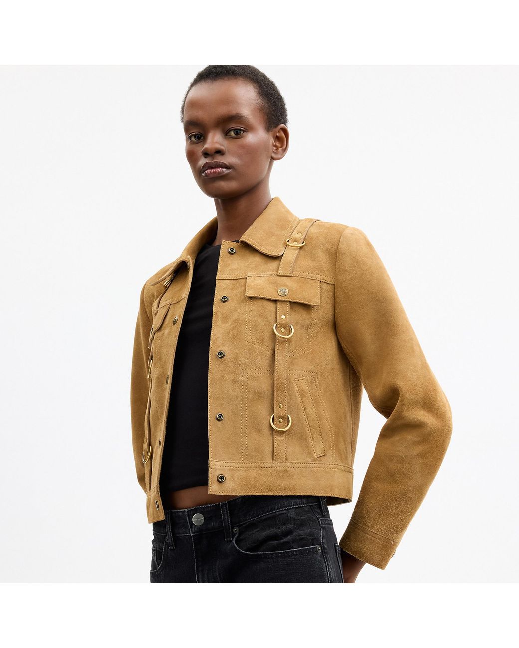 COACH Natural Brain Dead Suede Strap Jacket