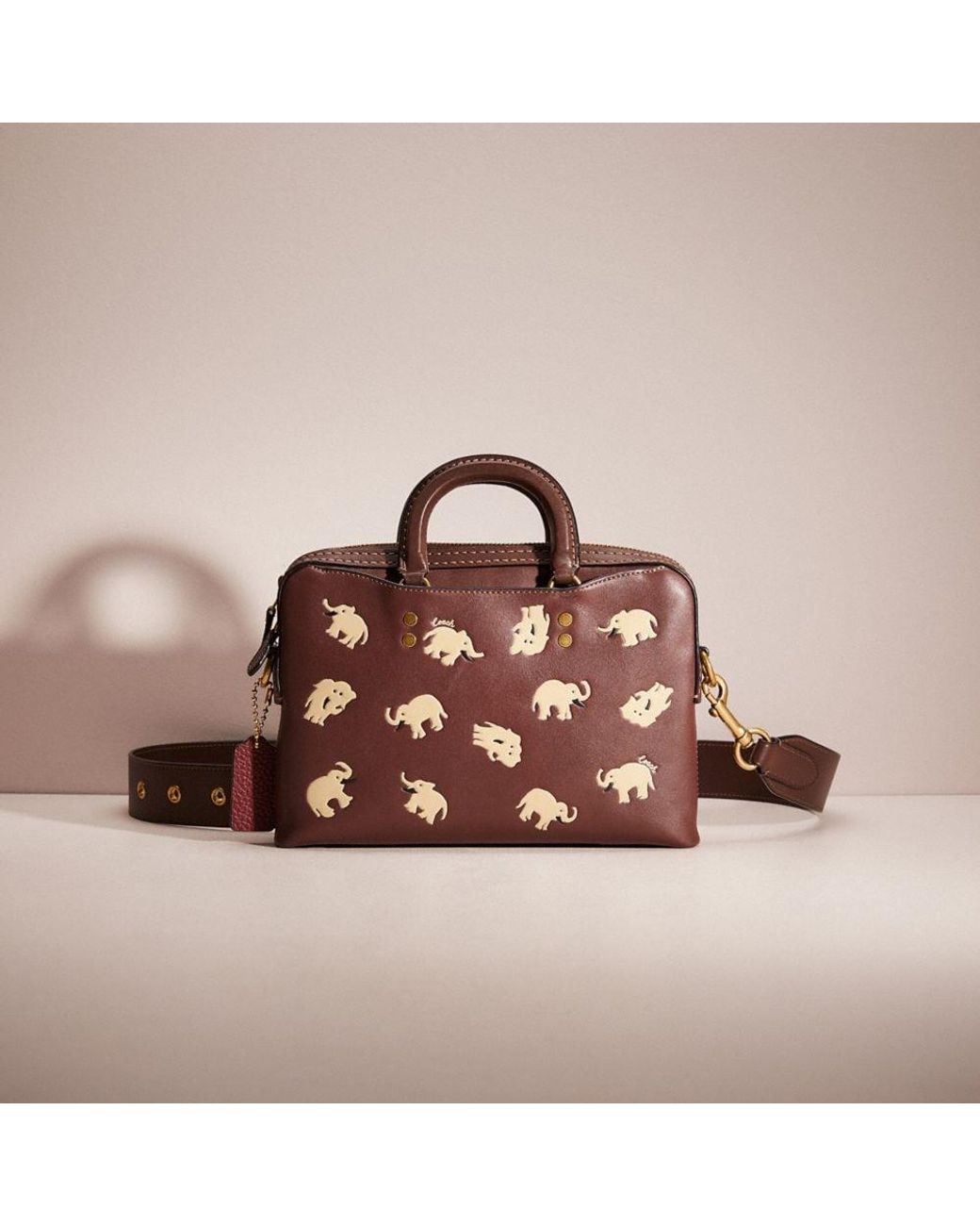 COACH Restored Rogue Slim Brief 25 With Elephant Print in Brown for Men