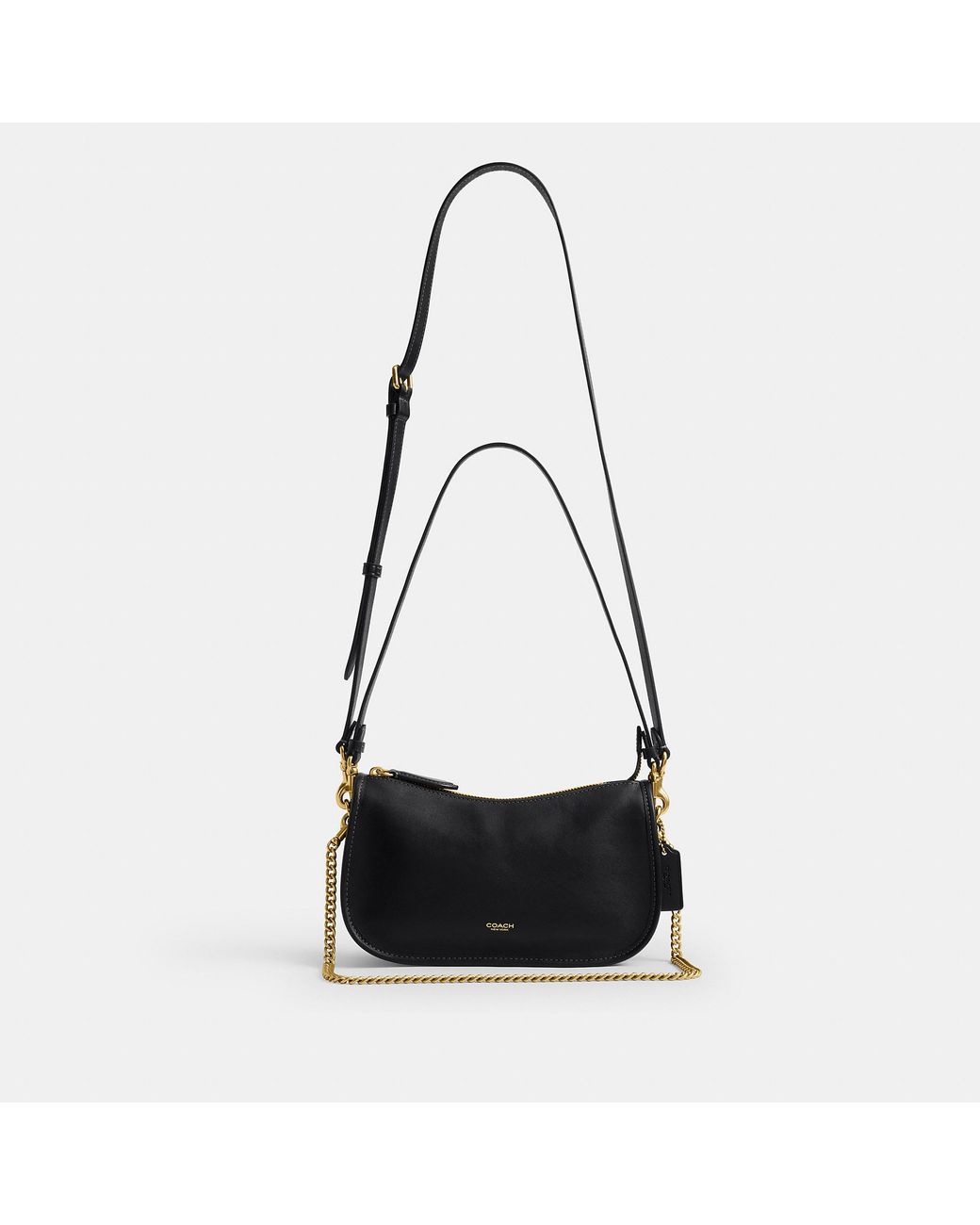 COACH Black Natural Grain Leather Waverly Bag