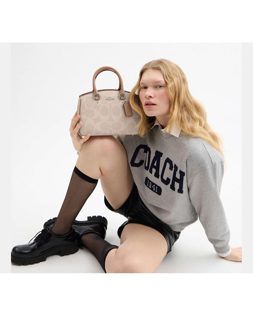 COACH Black Savannah Small Carryall Bag