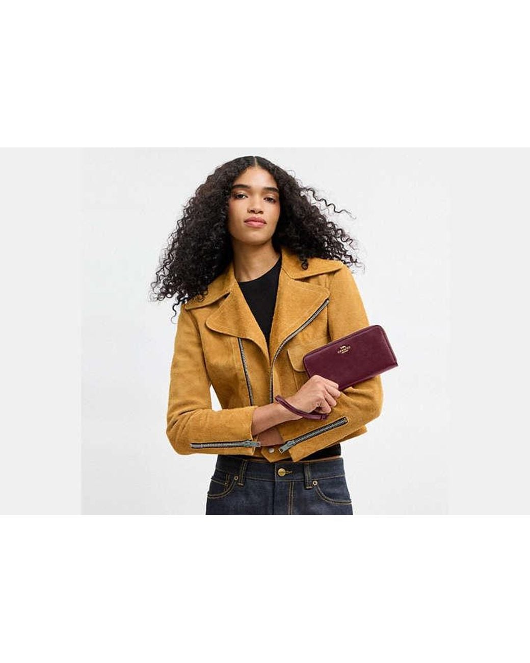 COACH Red Long Zip Around Wallet