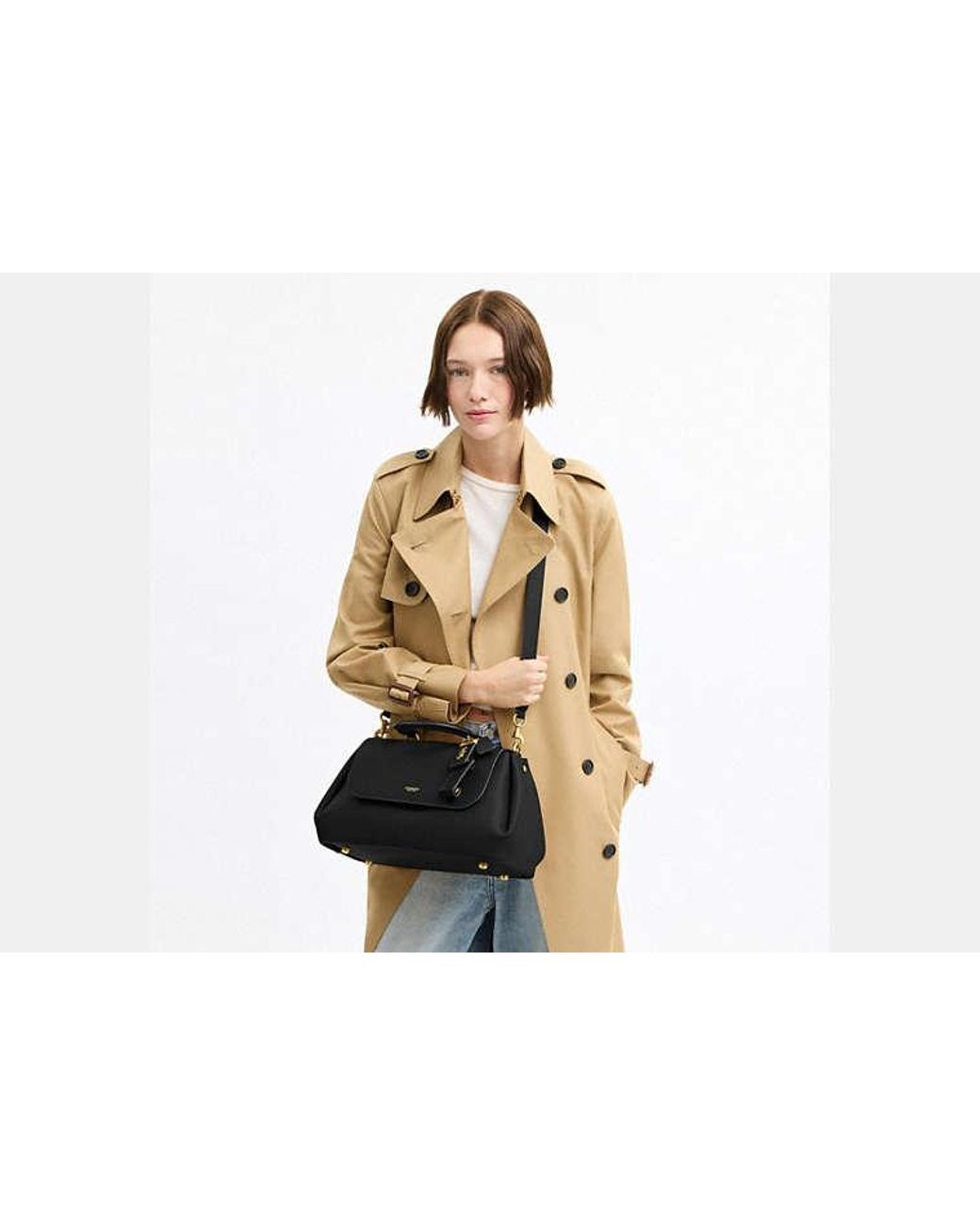 COACH Black Slouchy Rogue Top Handle Bag