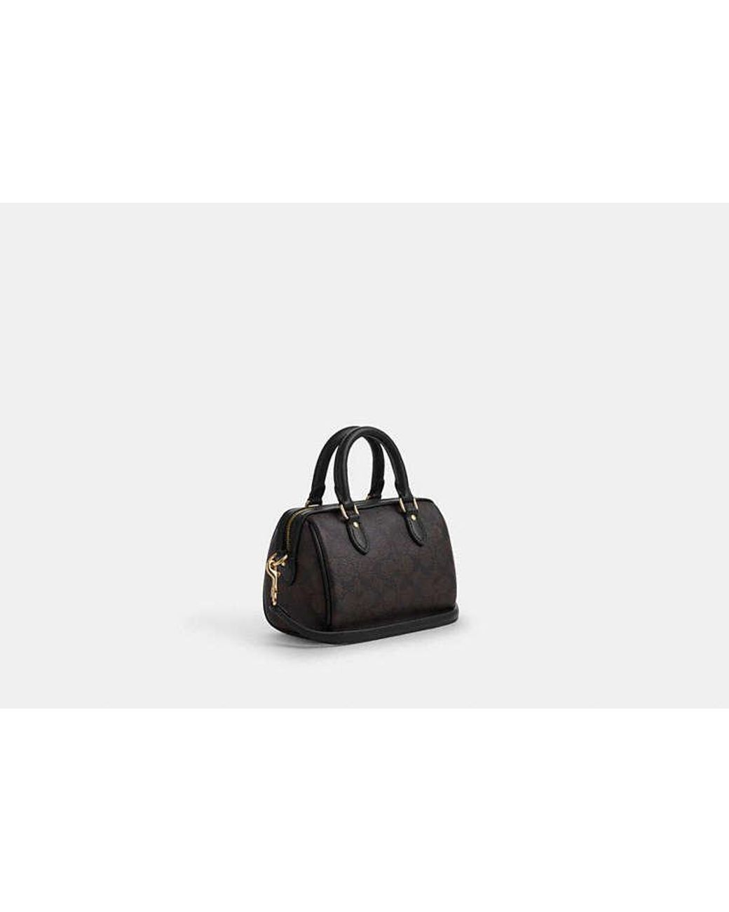 COACH Black Mini Rowan Crossbody Bag In Signature Canvas
