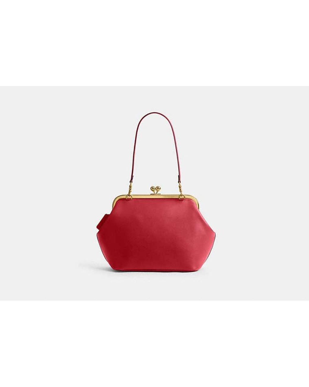 COACH Red Kisslock Frame Bag 27