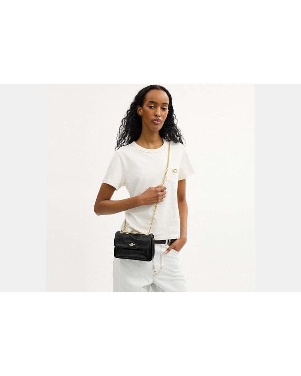 COACH Black Elodie Crossbody Bag 18 With Quilting