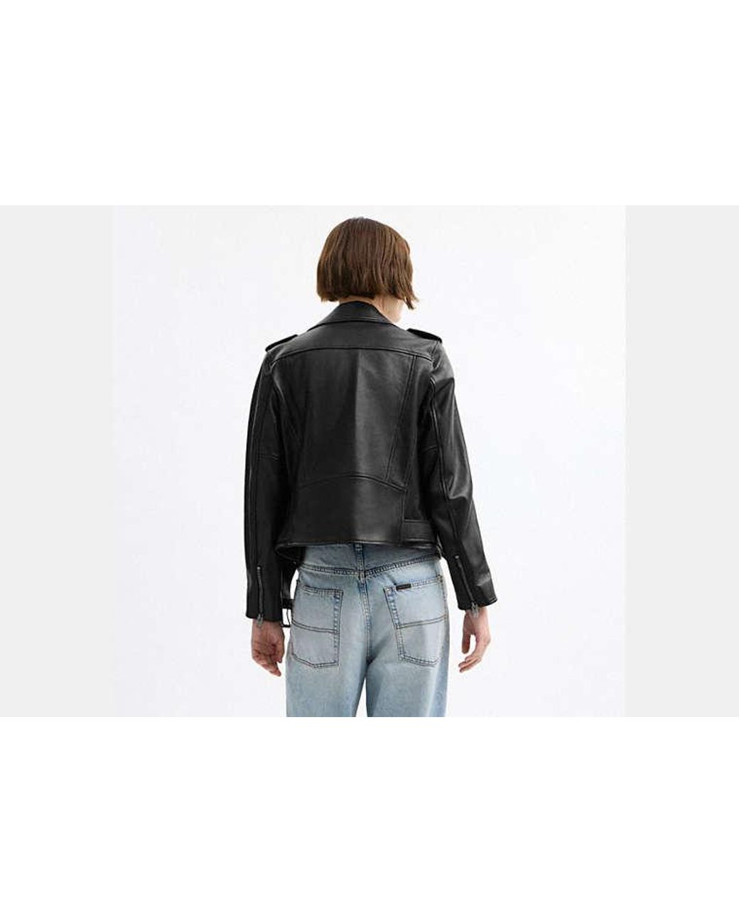 COACH Black Belted Moto Jacket