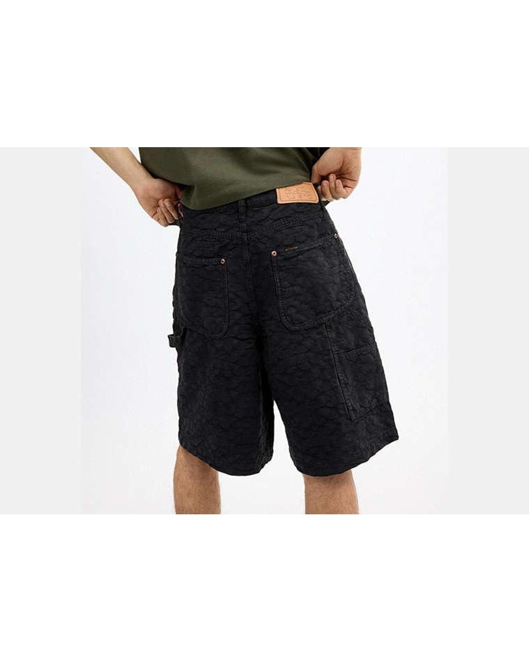 COACH Black Brain Dead Denim Shorts for men