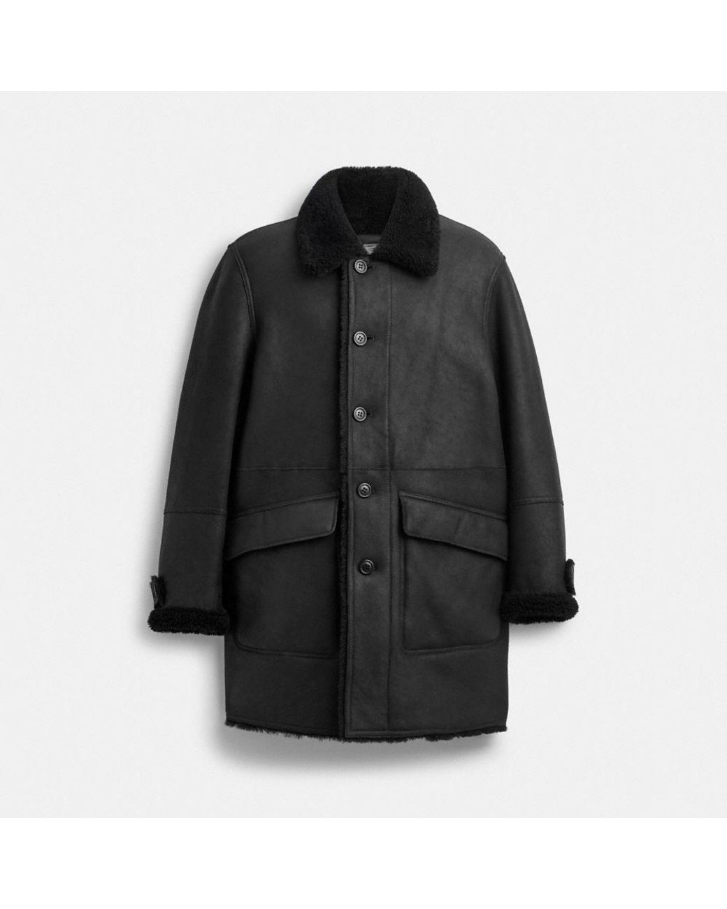 Coach reversible shearling coat sales
