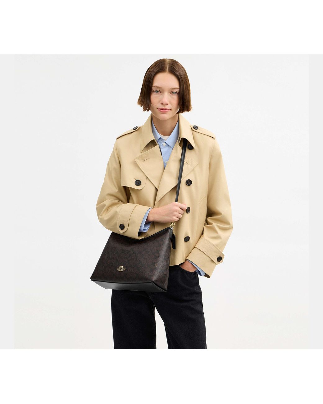 Borsa A Spalla Laurel di COACH in Black