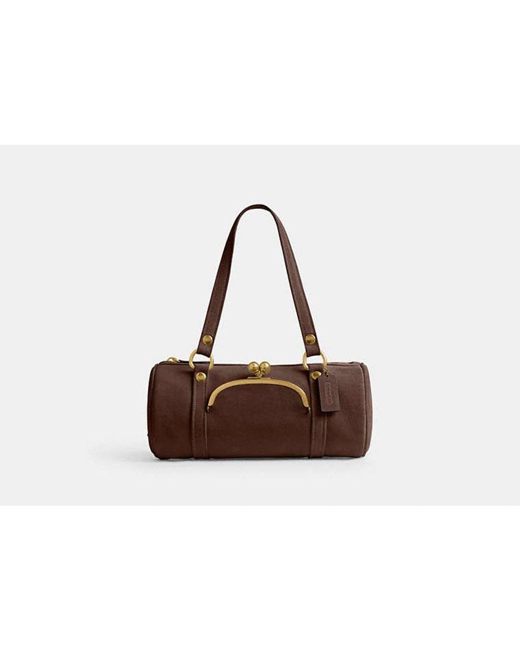 COACH Black Kisslock Barrel Bag