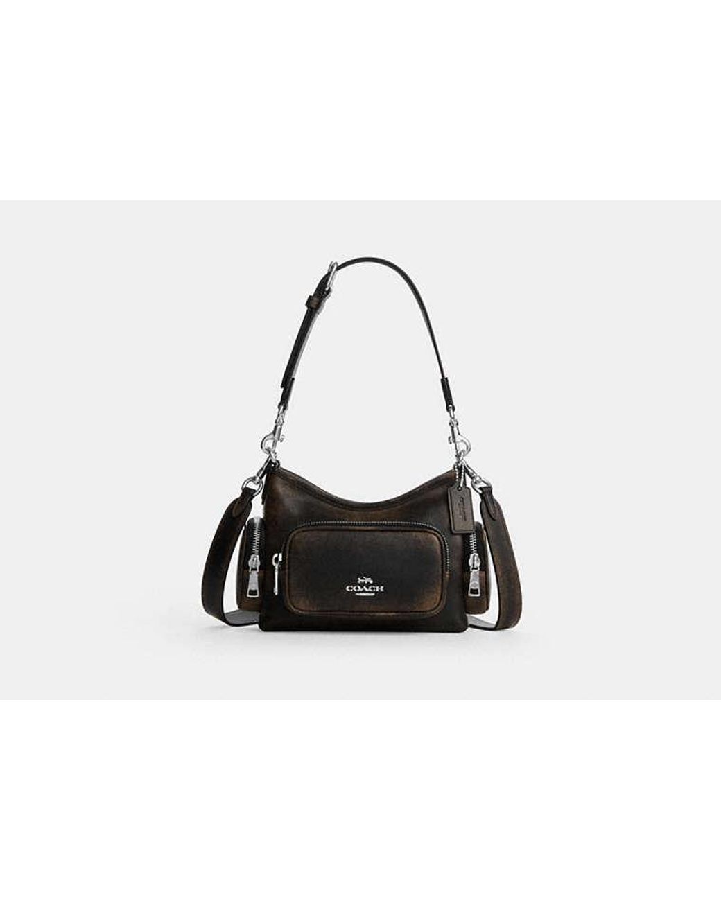 COACH Black Laurel Shoulder Bag 22 With Pockets