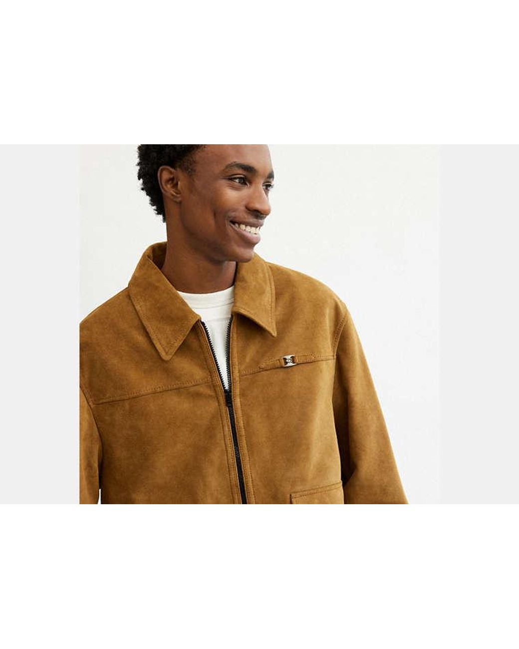 COACH Brown Suede Bomber for men