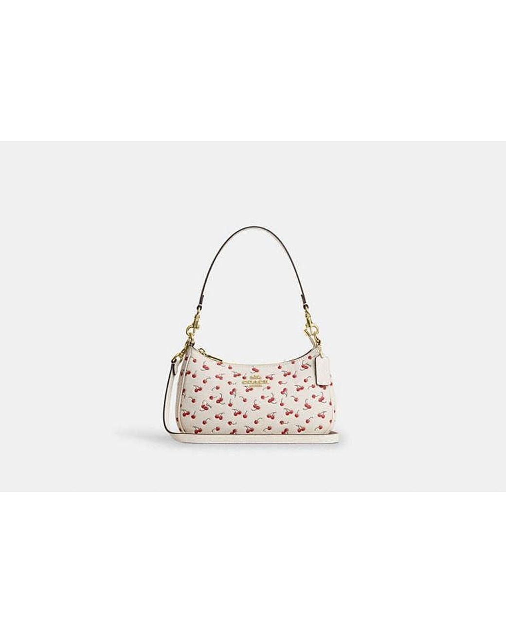 COACH Black Teri Shoulder Bag With Cherry Print