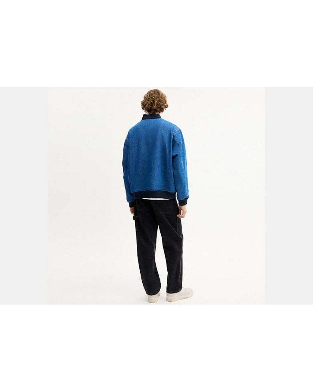 COACH Blue Denim Varsity Jacket for men