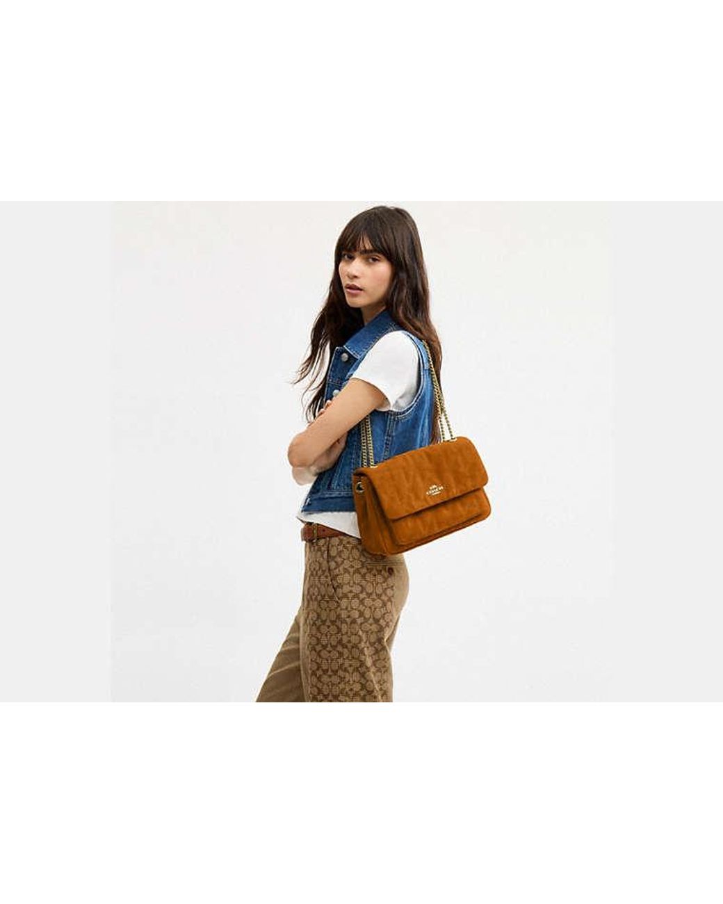 COACH Black Elodie Crossbody Bag With Quilting
