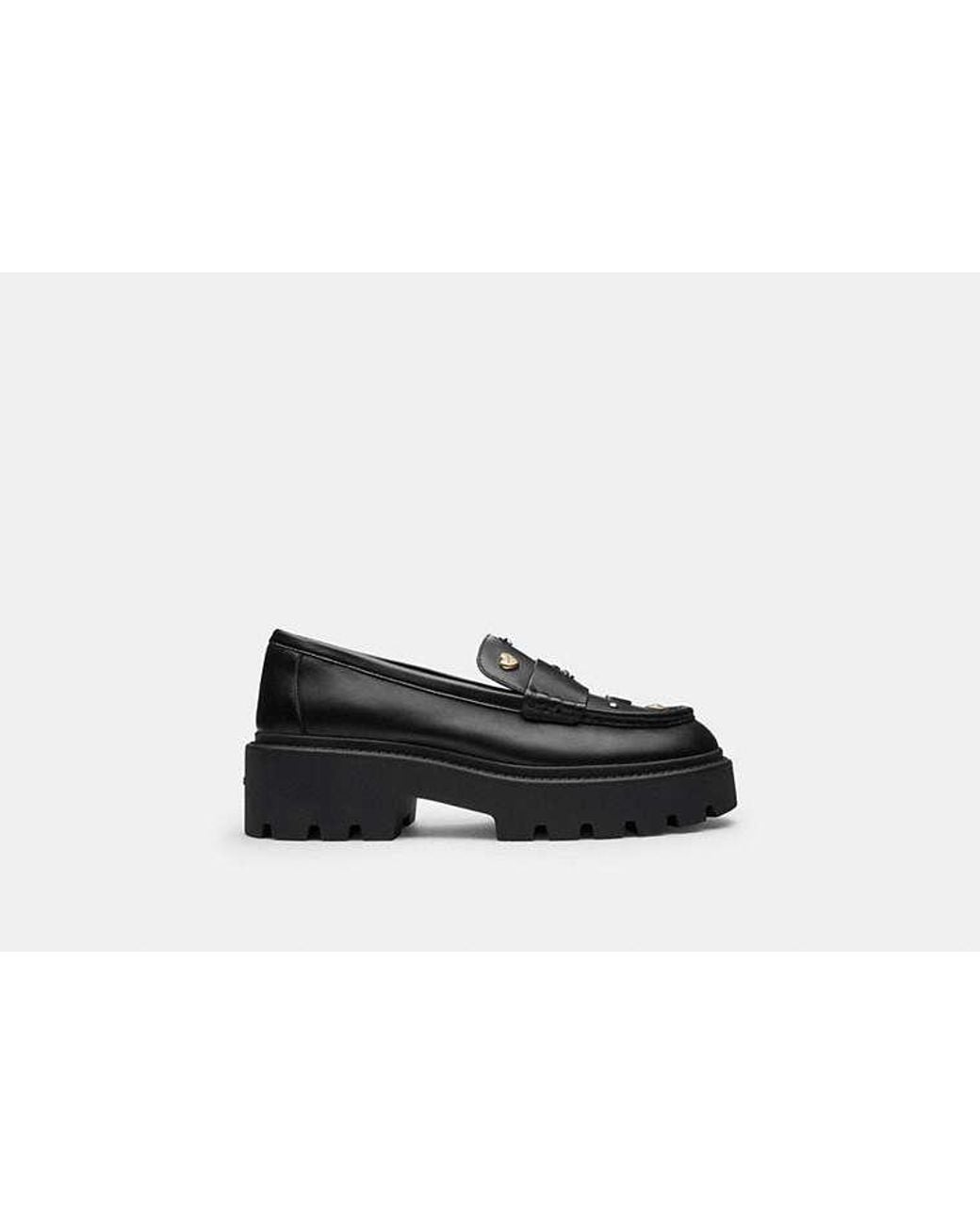 COACH Black Lucy Loafer With Embellishment