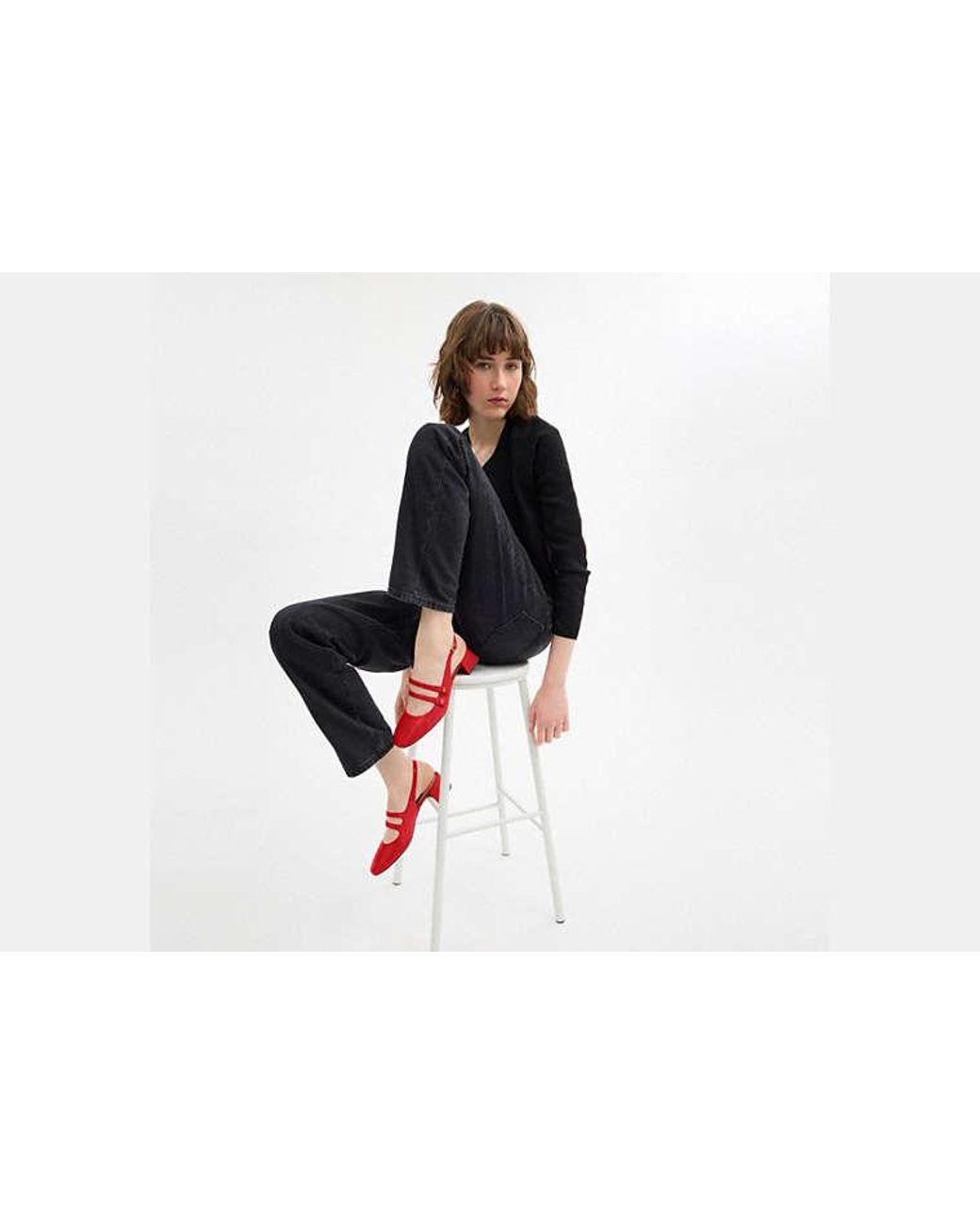 COACH Red Winley Slingback Mary Jane