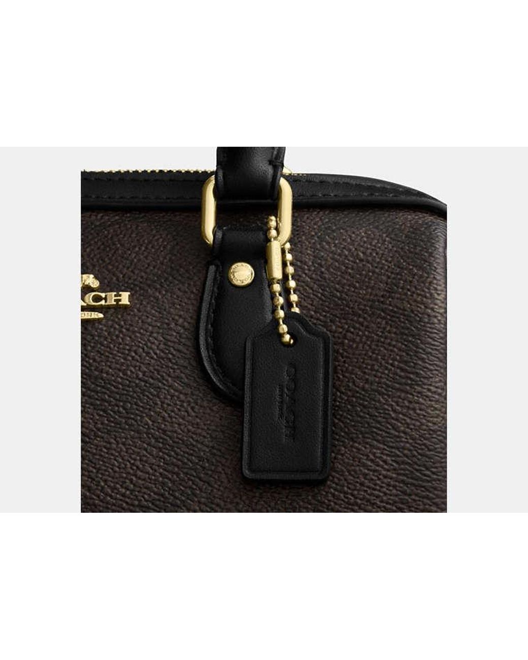 COACH Black Mini Rowan Crossbody Bag In Signature Canvas
