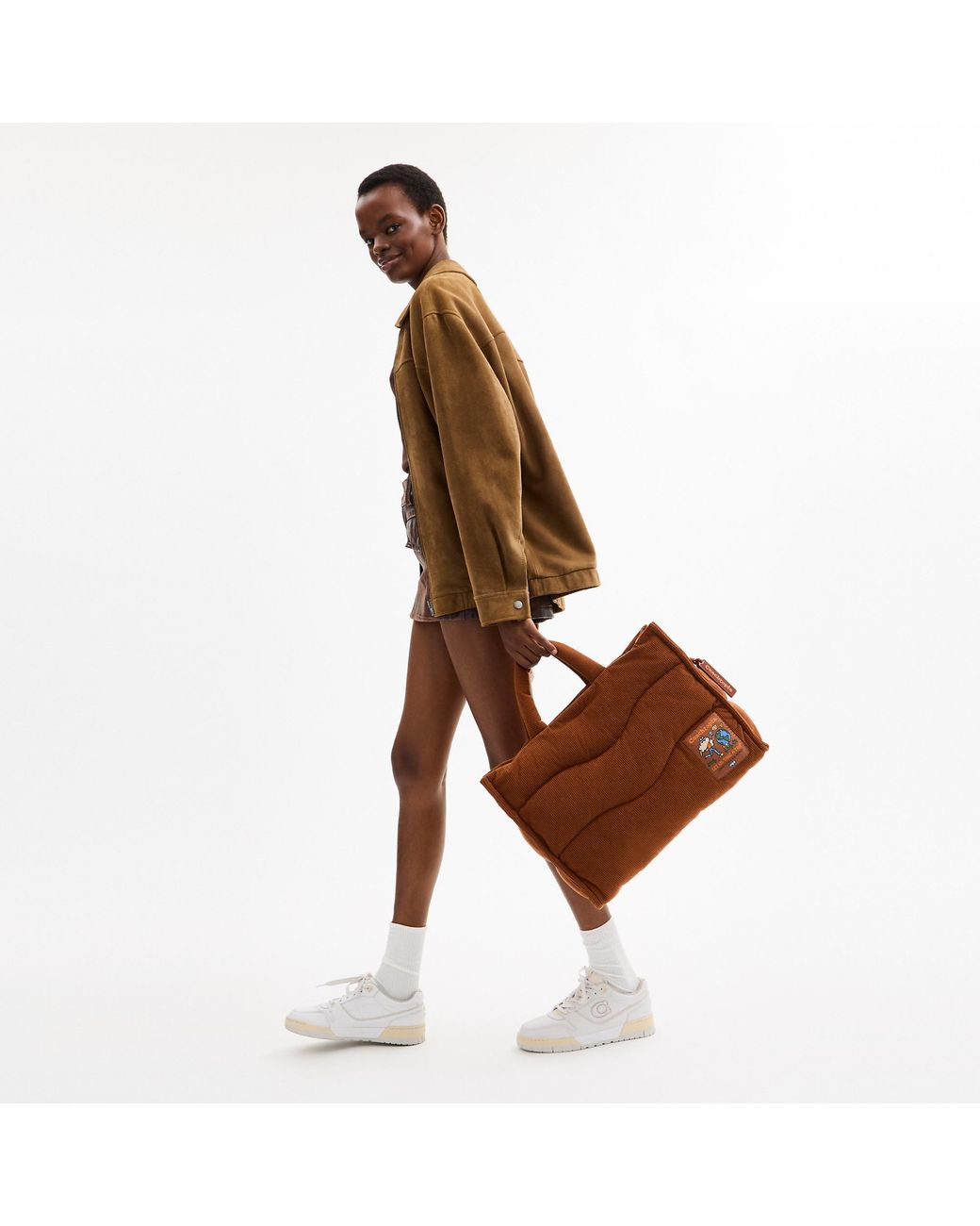 Coachtopia Loop Tote With Wavy Quilting in Brown | Lyst
