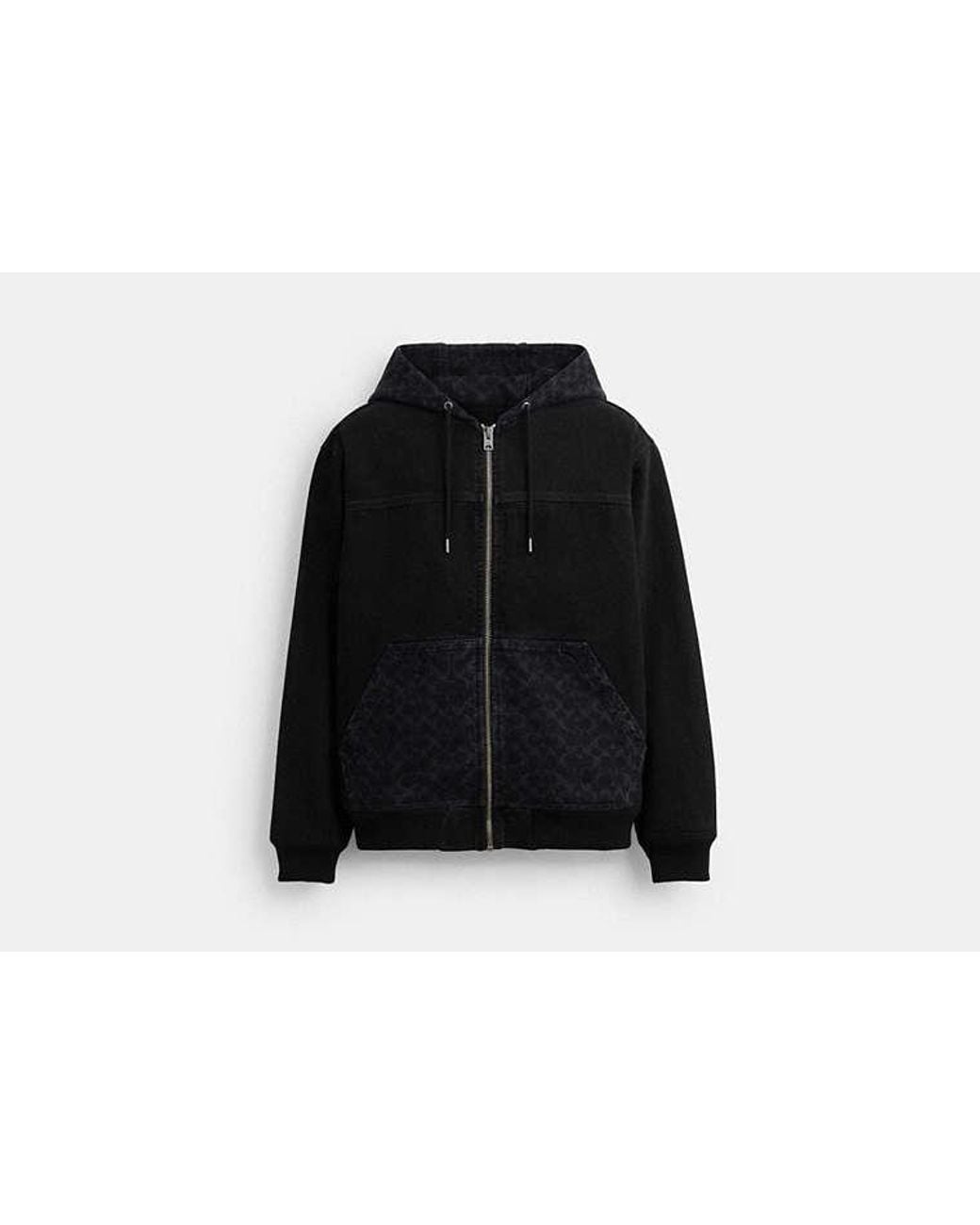 COACH Black Signature Denim Zip Jacket for men