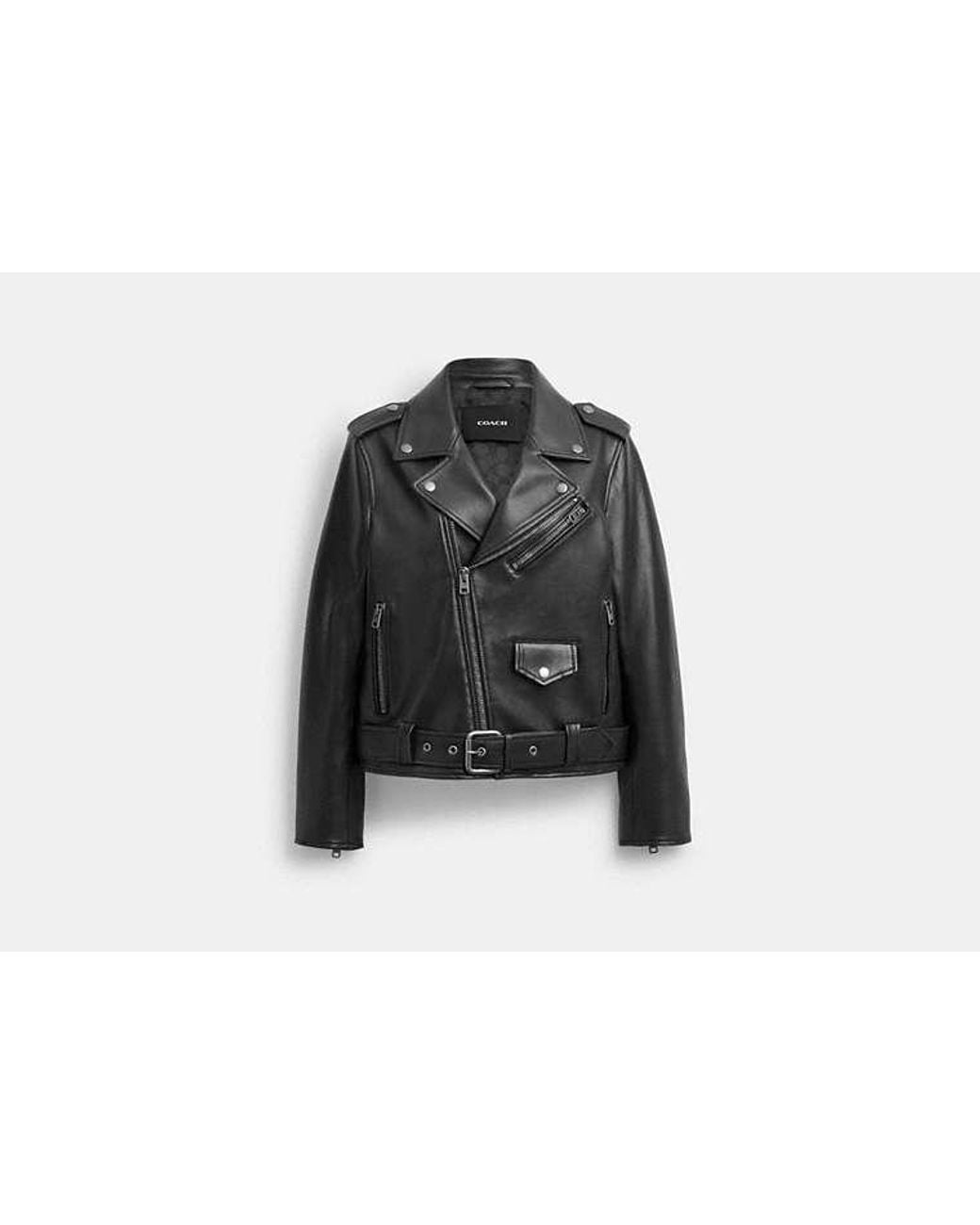 COACH Black Belted Moto Jacket