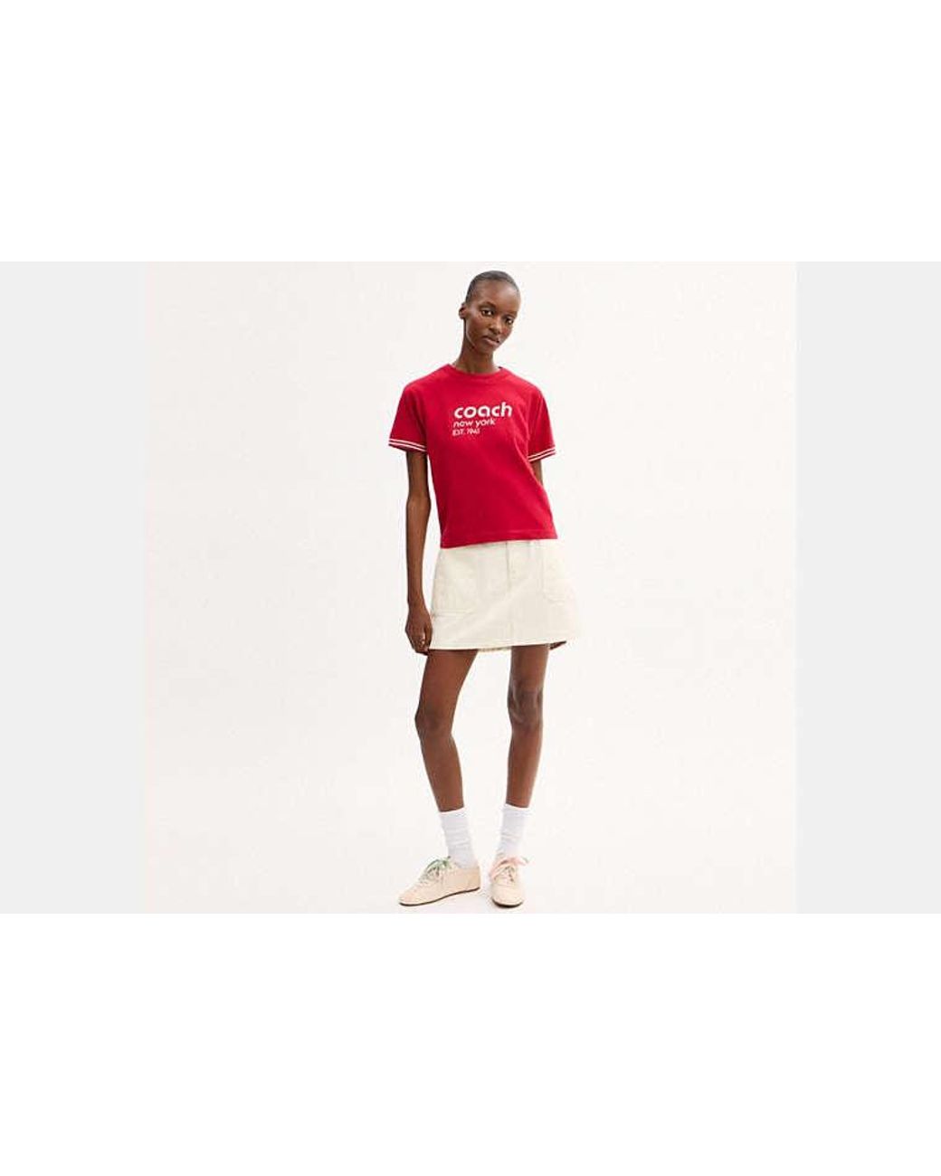 COACH Red Raglan Jersey T-Shirt