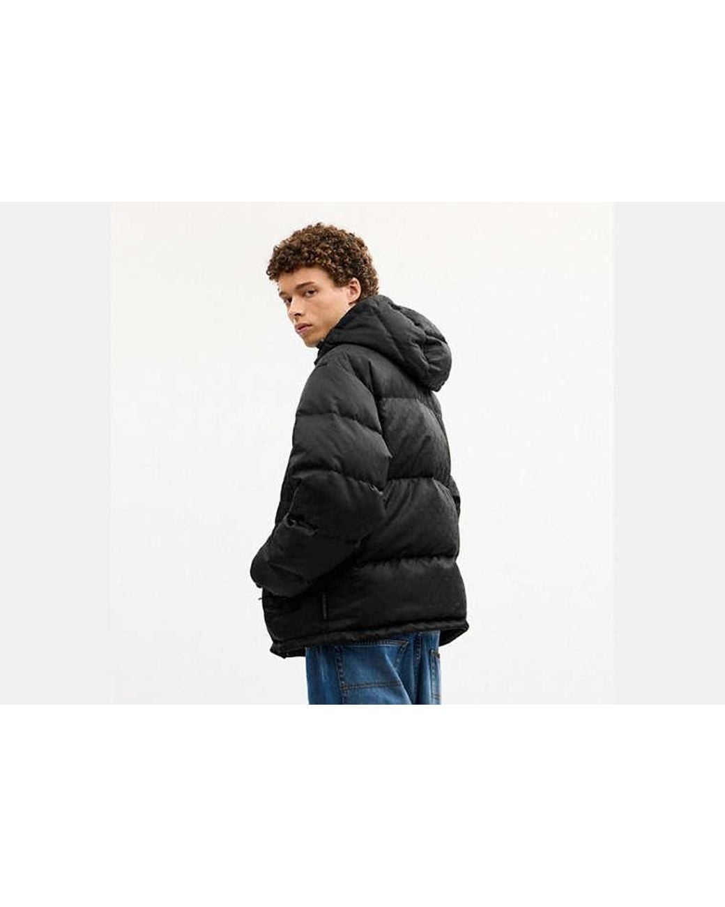COACH Black Tonal Signature Down Jacket for men