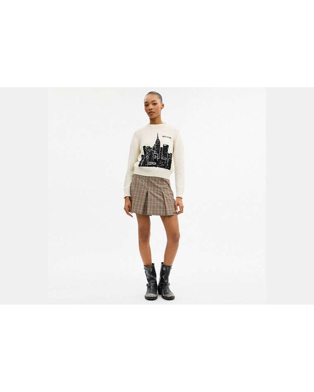 COACH Black Postcard Crewneck Sweater