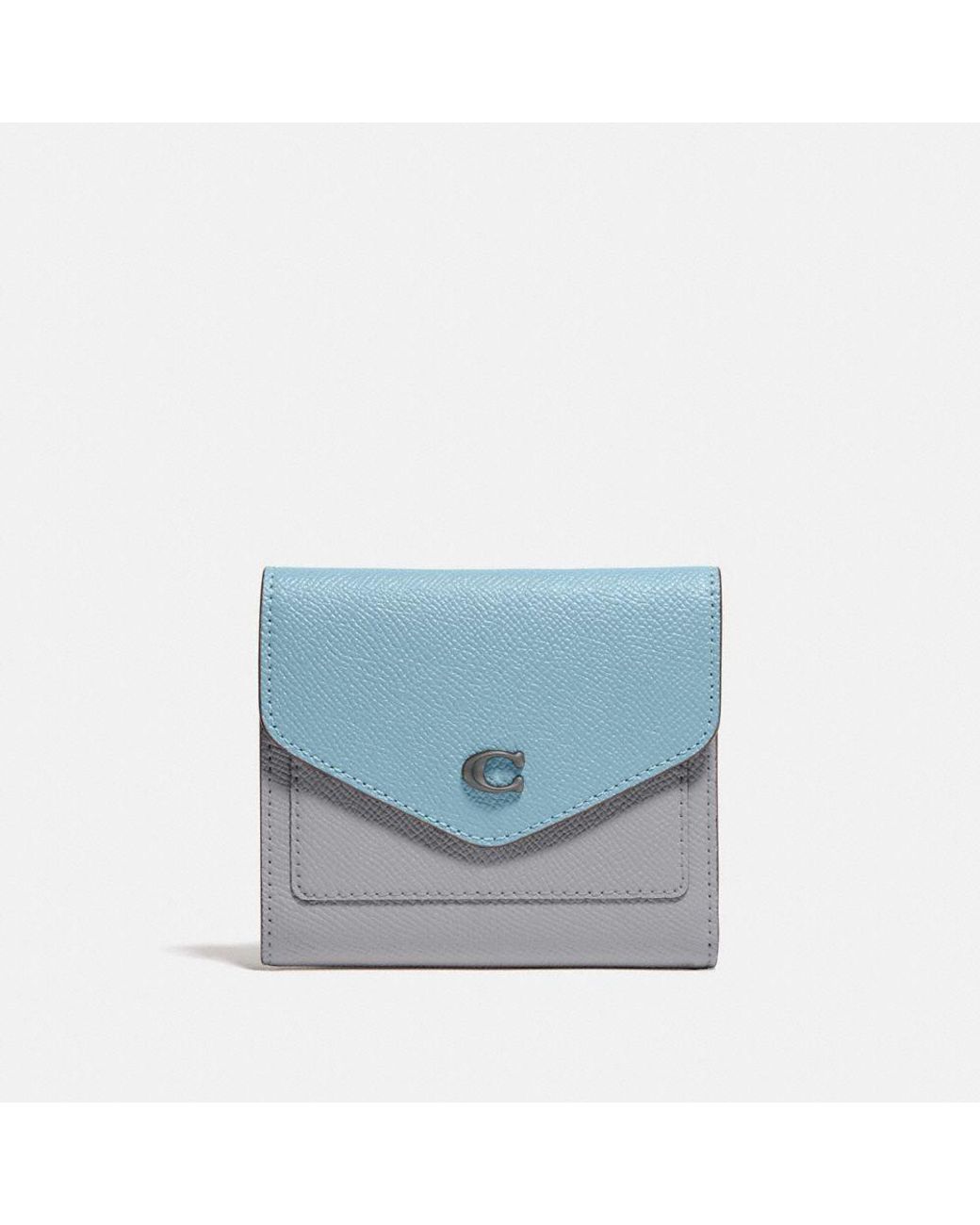 COACH Leather Wyn Small Wallet In Colorblock in Blue - Lyst