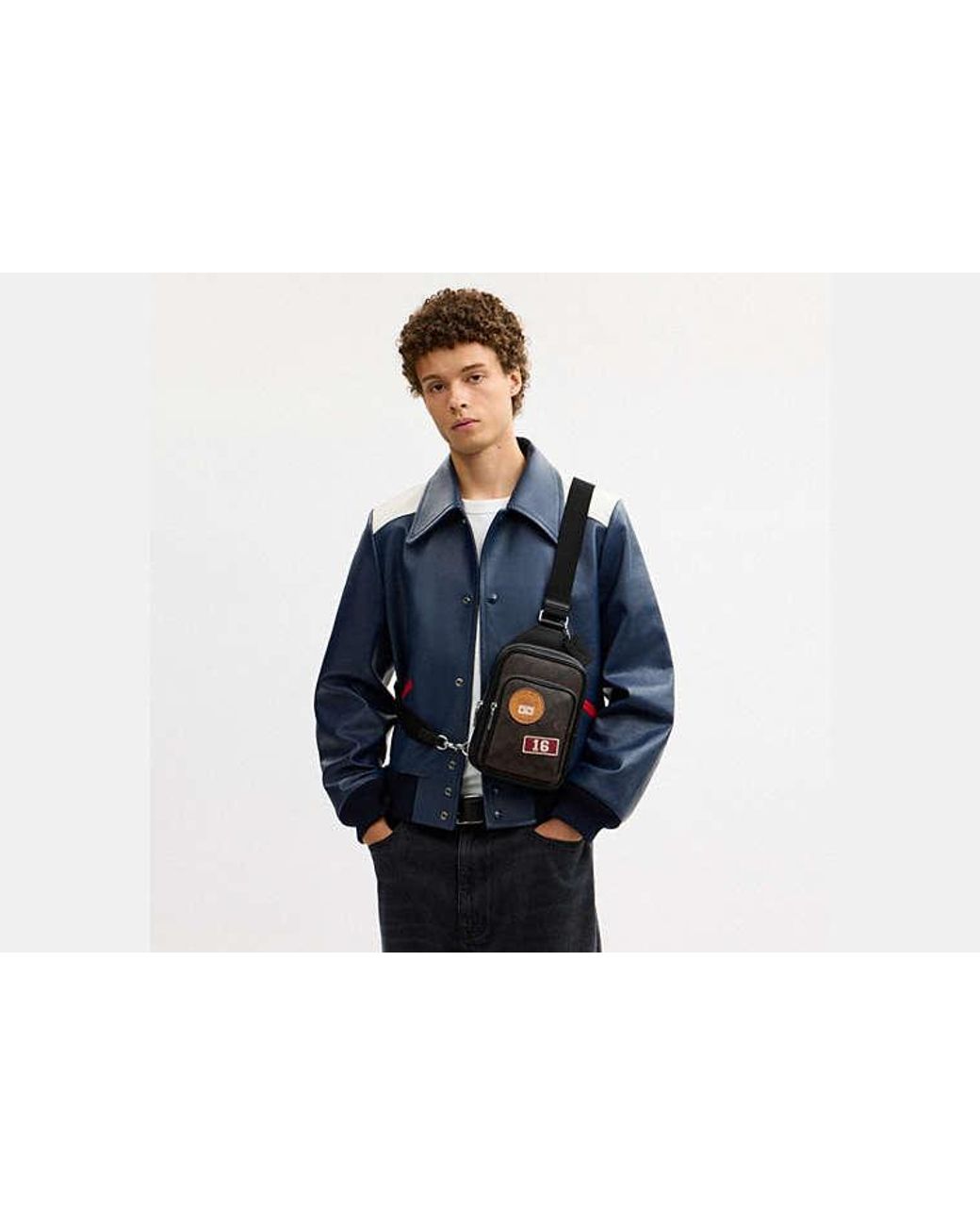 COACH Black Racer Sling Pack for men