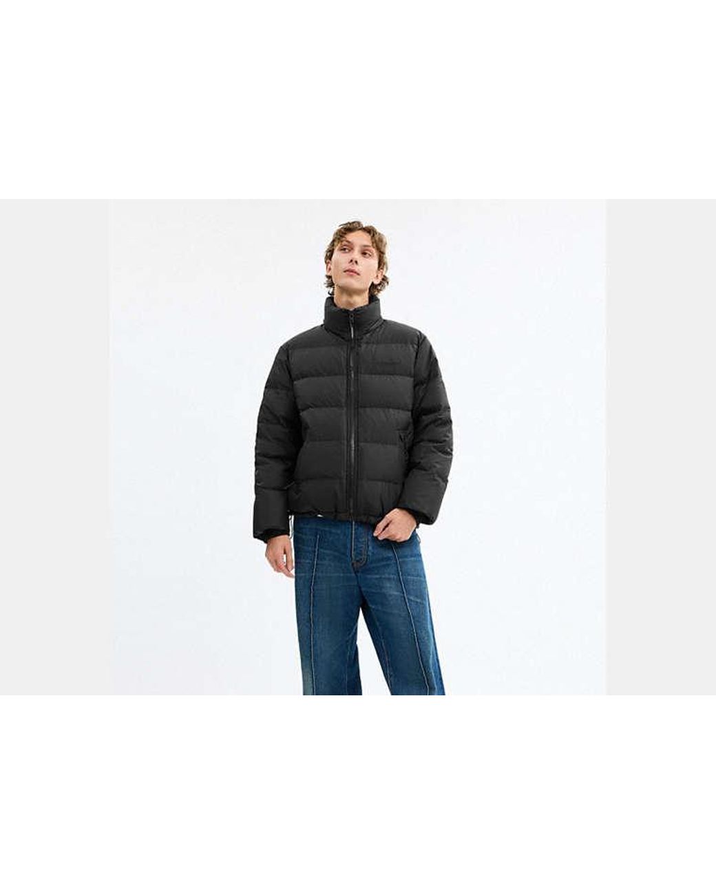 COACH Black Solid Down Jacket for men