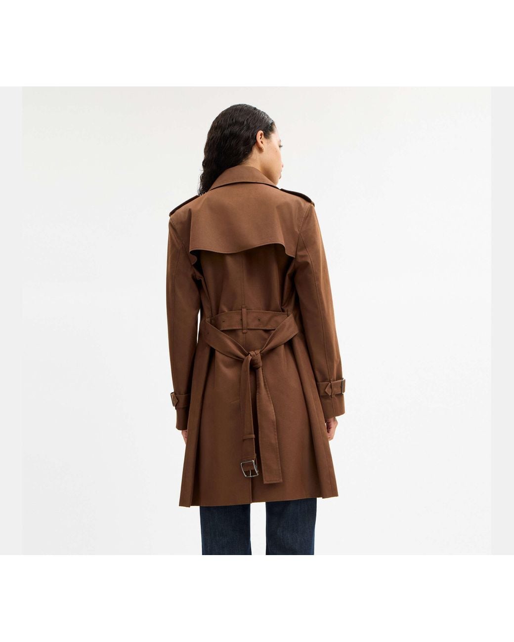 COACH Black Mid Trench Coat