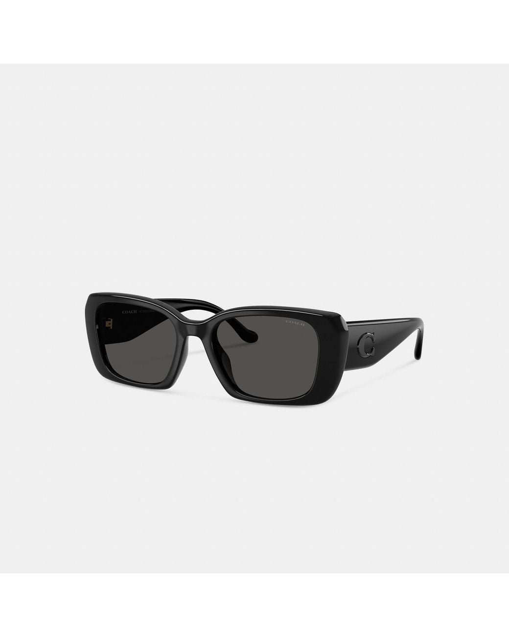 COACH Black Maxi Sculpted C Oversized Rectangle Sunglasses