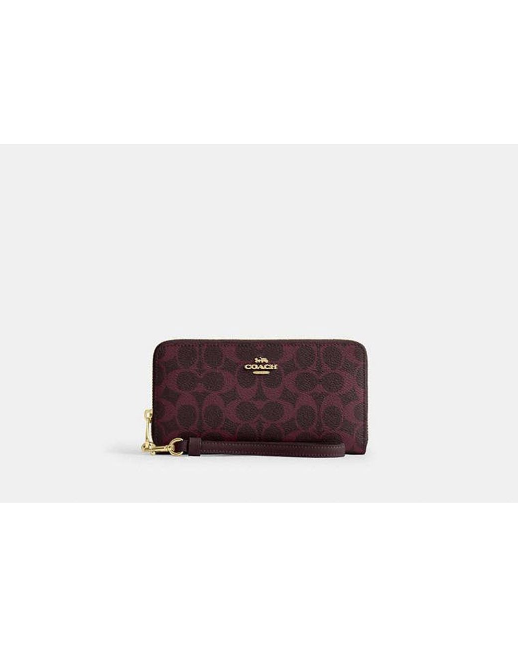 COACH Brown Long Zip Around Wallet
