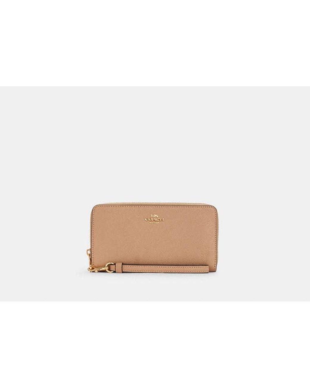COACH Natural Accordion Zip Around Purse