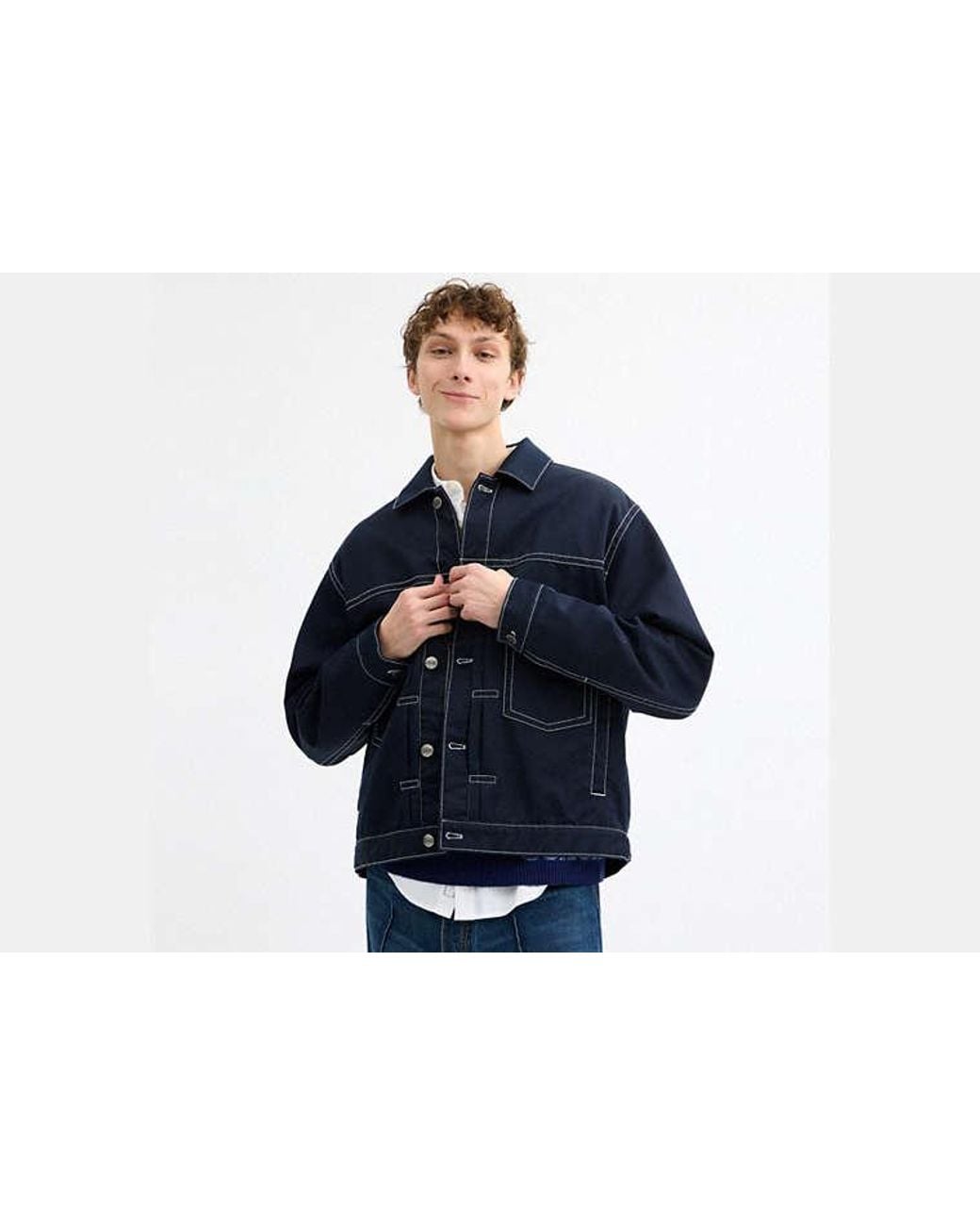 COACH Blue Trucker Jacket for men