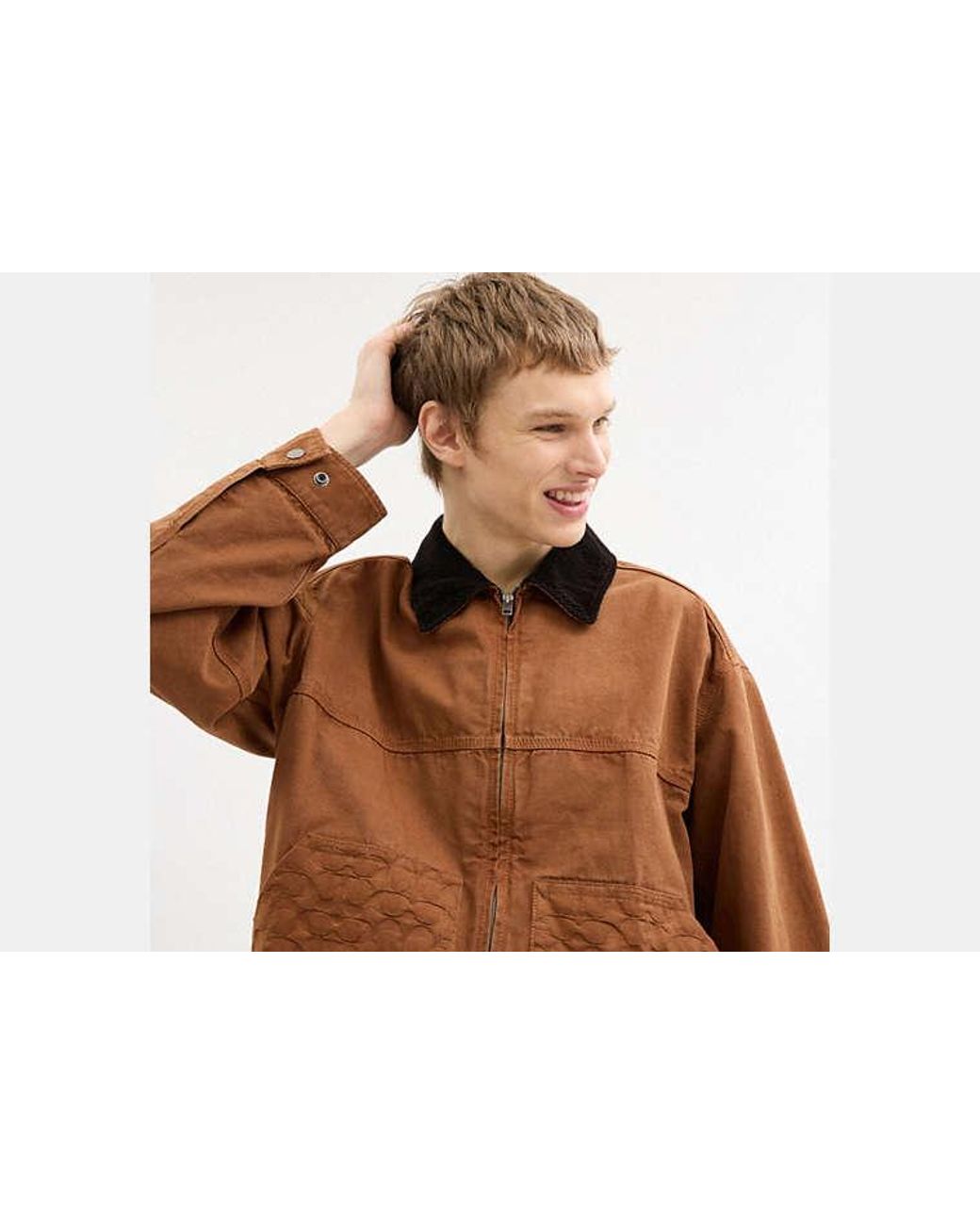 Chaqueta De Trabajo En Castaño, Talla Chica COACH de hombre de color Brown