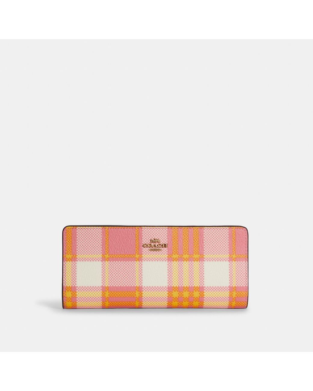 Plaid store coach wallet