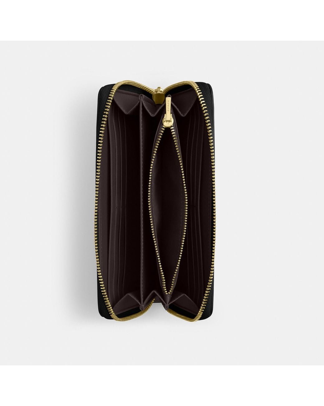 COACH Black Long Zip Around Wallet