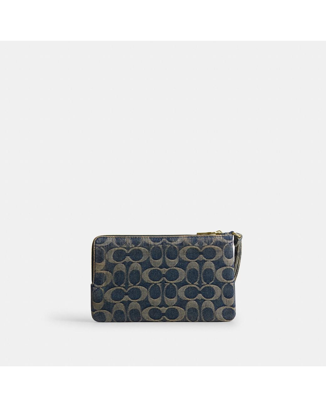 COACH Gray Double Zip Wristlet