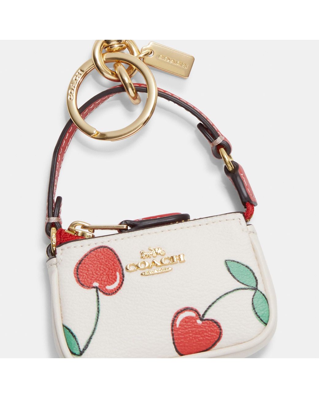 Coach Outlet Mini Half Moon Bag Charm in White