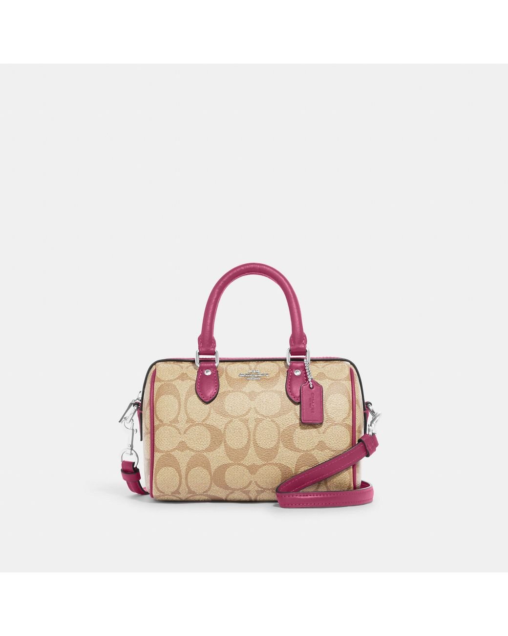 Coach Outlet Mini Rowan Crossbody In Signature Canvas in Pink
