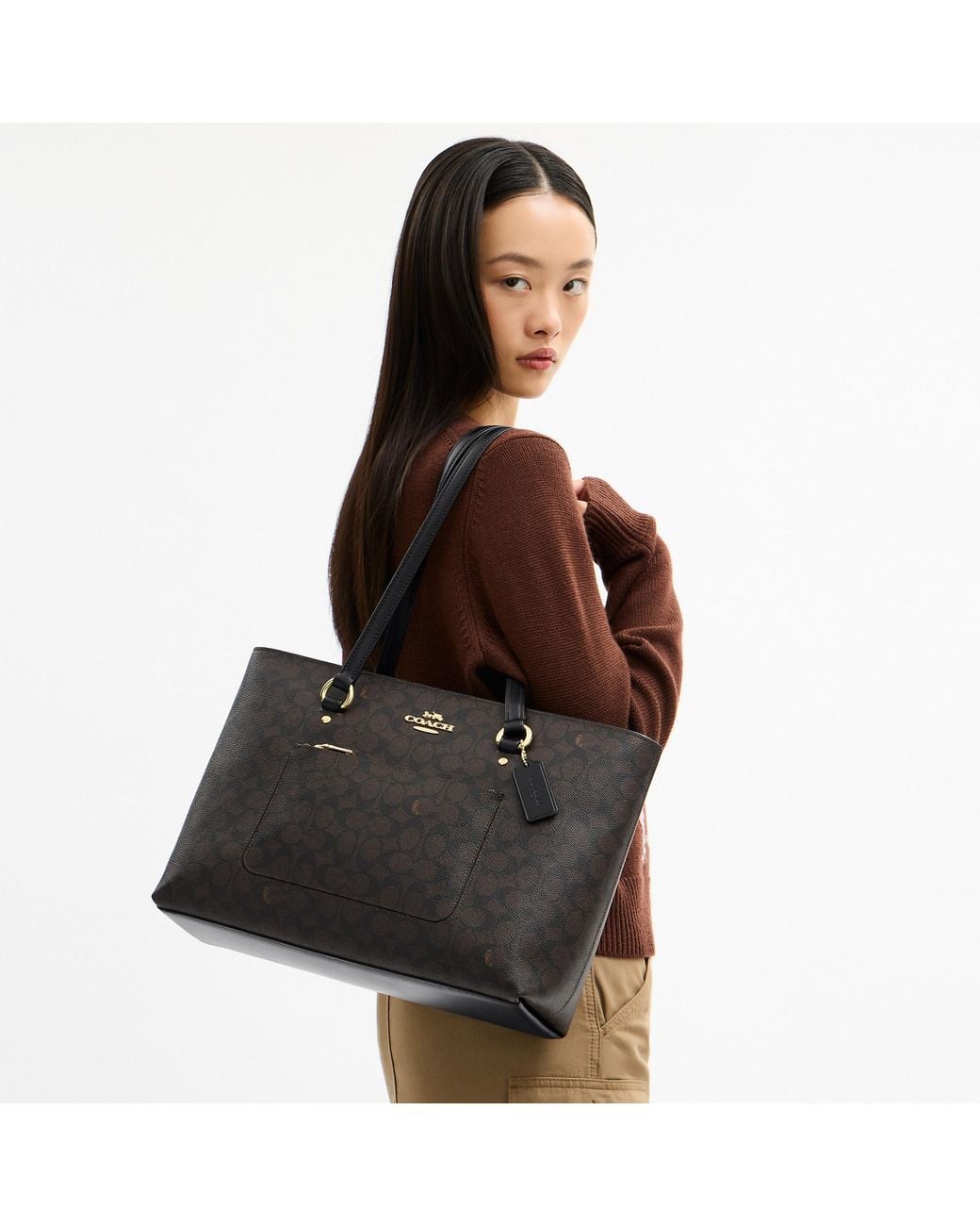 COACH Station Tote Bag in Black | Lyst