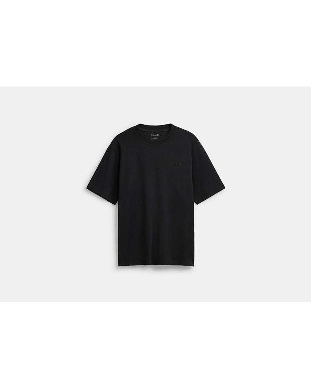 COACH Black Organic Cotton Crewneck Short Sleeve T-Shirt for men