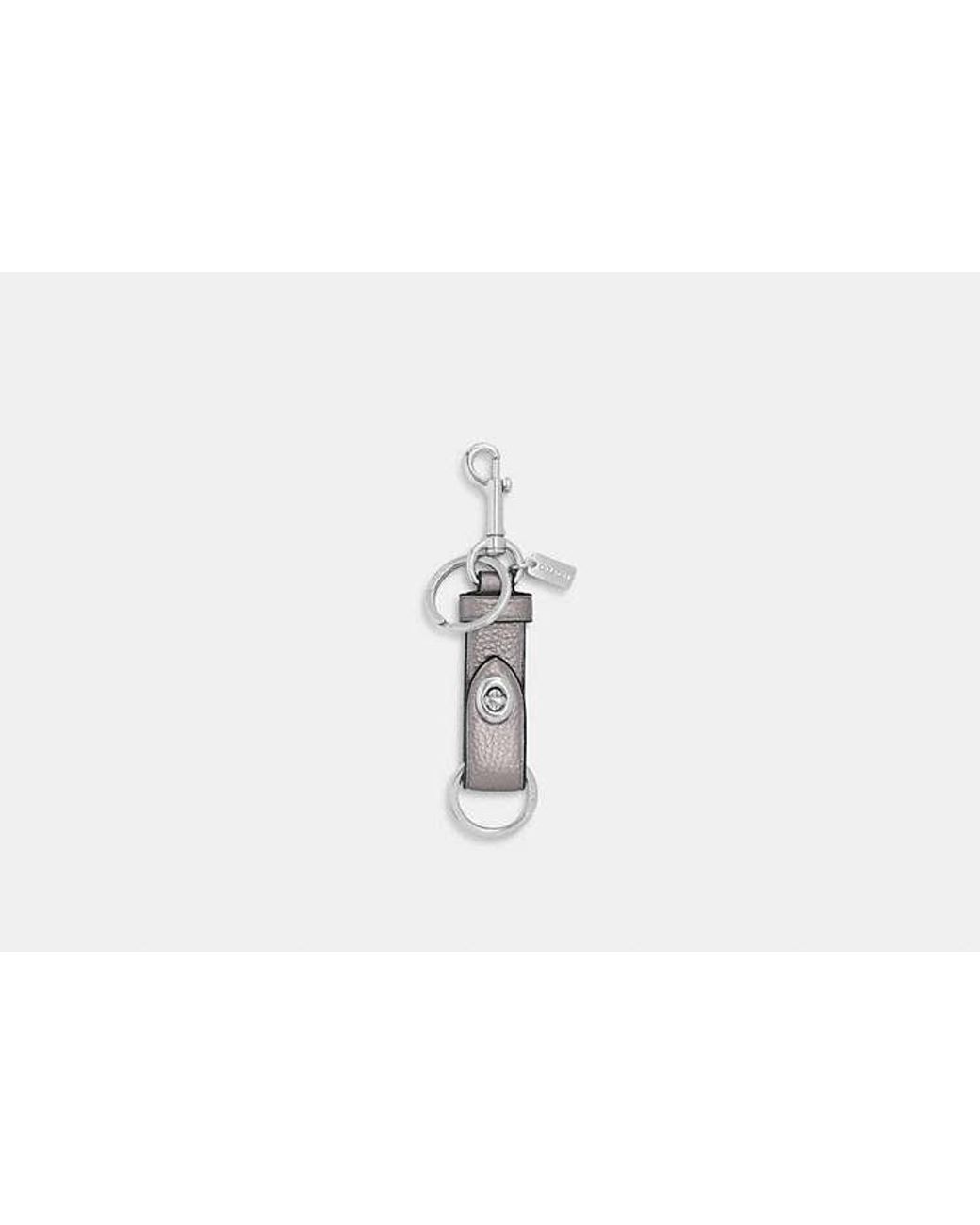 COACH Trigger Snap Bag Charm in Metallic Lyst