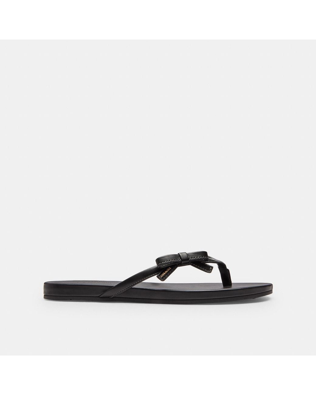 COACH Black Bow Flip Flop