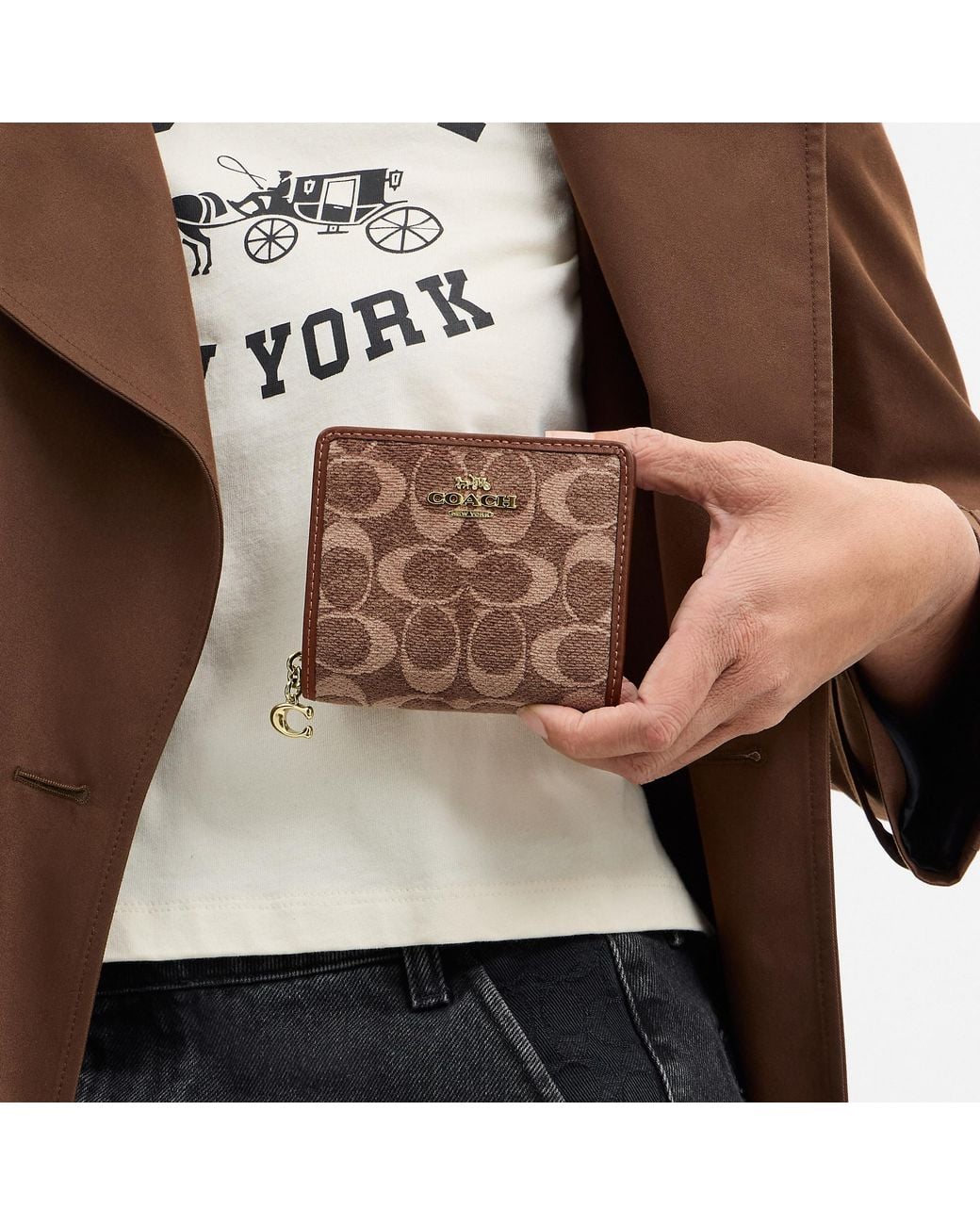 COACH Brown Snap Wallet