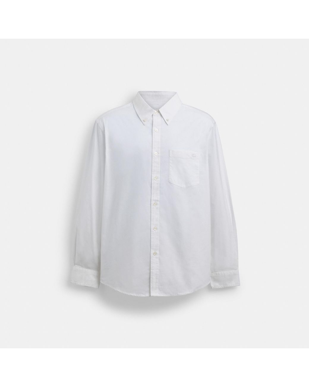 COACH White Long Sleeve Button Down Shirt for men
