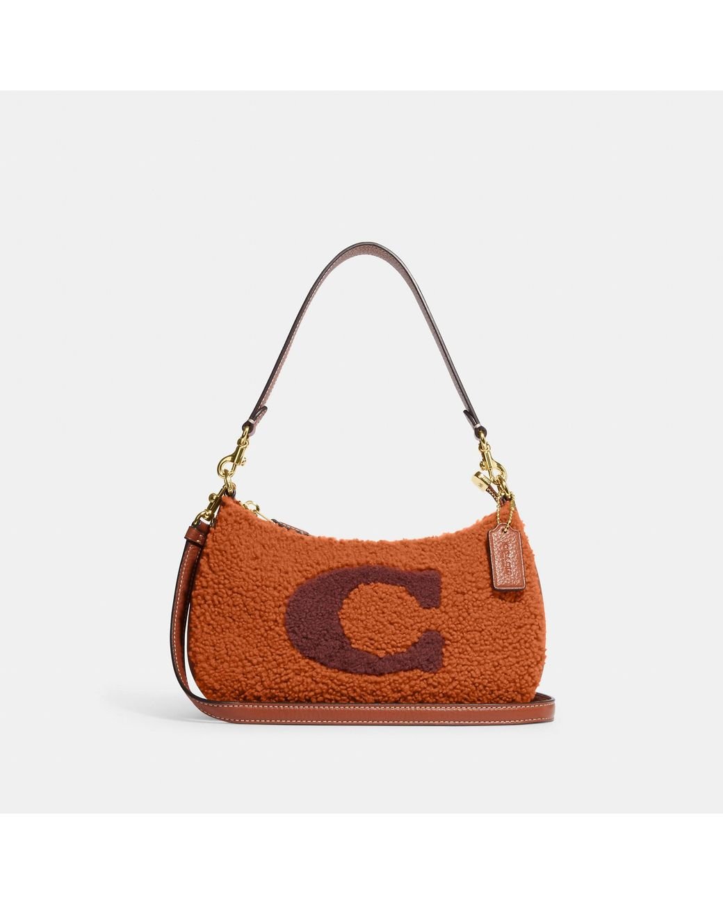 COACH Teri Shoulder Bag With Coach Motif in Brown Lyst