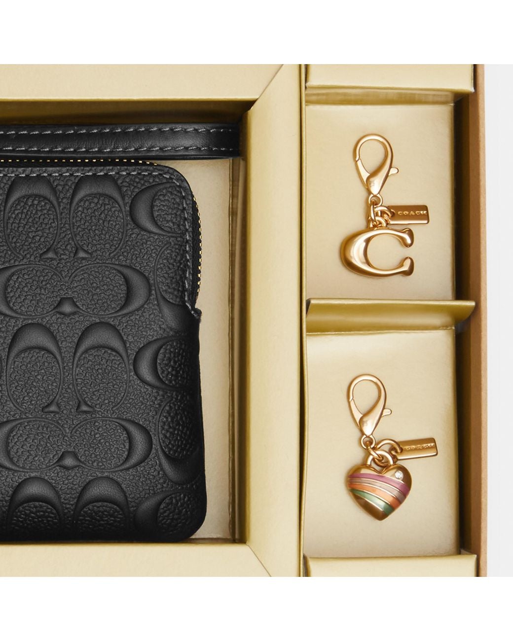 Two Socket Outlets COACH Boxed Corner Zip Wristlet in Black | Lyst